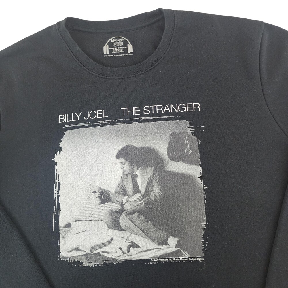 Billy Joel Sweatshirt Mens 2XL Black Lee The Stranger Graphic Fleece Crewneck